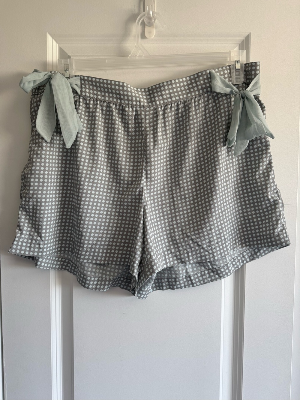 aerie Gray/blue  Polka Dot Tie-Detail Sleep Shorts